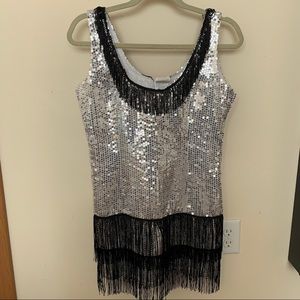 Flapper Silver Sequin Dress Costume